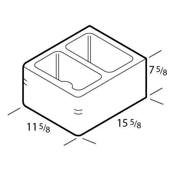 12" Double Bullnose Corner Block (Each End)